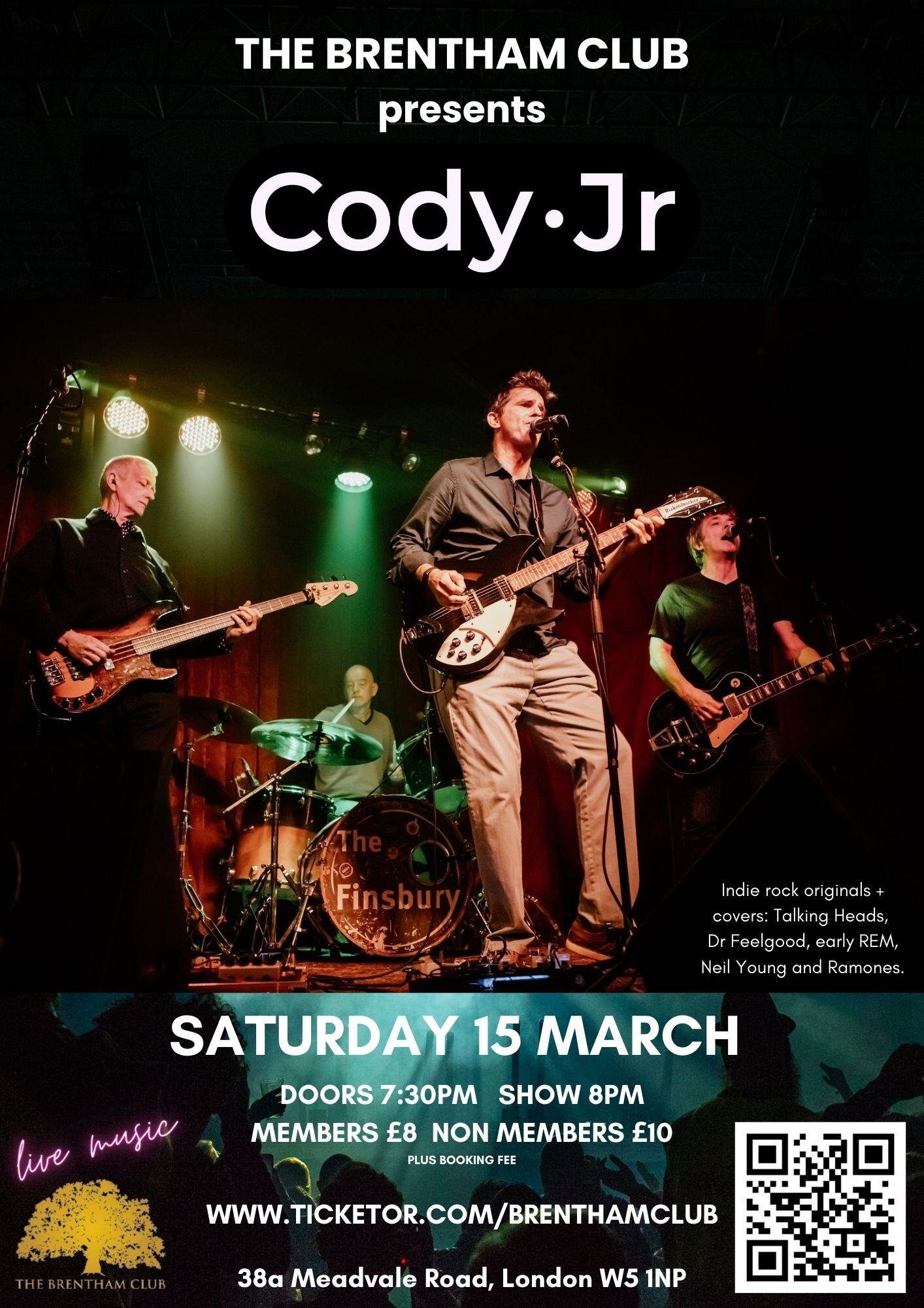 Cody Jr A4 poster at Brentham 15.3.25 with music description jpeg