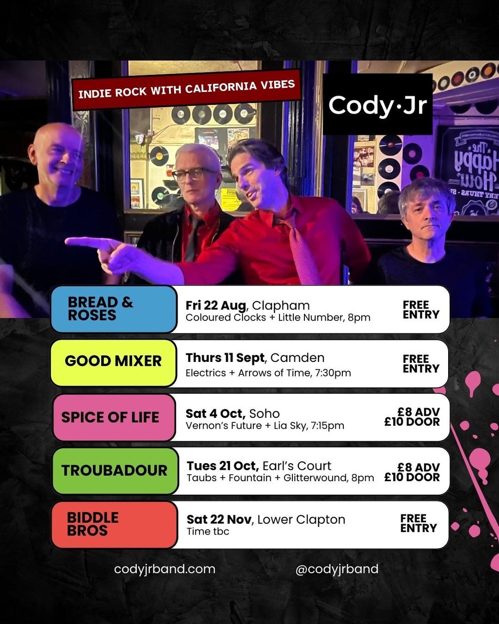 Cody Jr London 2025 gigs Cody Jr London 2025 gigs