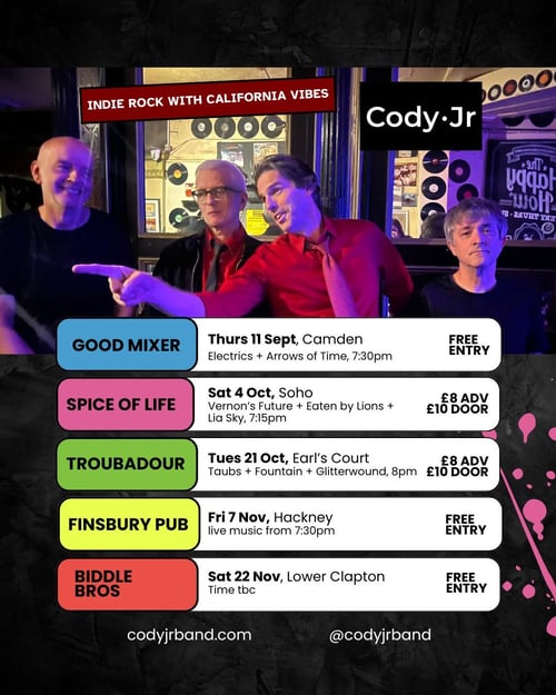 Cody Jr gigs 2025